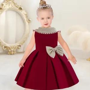 Monline Store Red Party Casual Frock Dress For Girls