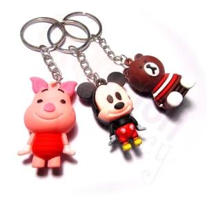 Cute Rubber Toys Key Tags 3 Pieces