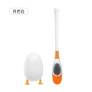 Orange DUCK TOILET BRUSH, REVOLUTIONARY SOFT SILICONE FLEX T