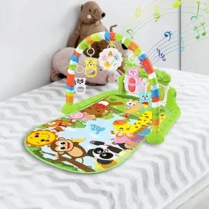 Newborn Baby Kick and Playmate Floor Gym Mat with Piano Toys