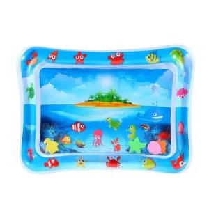 Blue Tummy Time Baby Water Mat Inflatable Baby Play Mat Acti