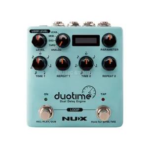 Light blue NUX NDD-6 Duotime Dual Delay Guitar Effects Pedal