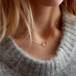 Circule Ring Pendent Necklaces For Women -20 CM