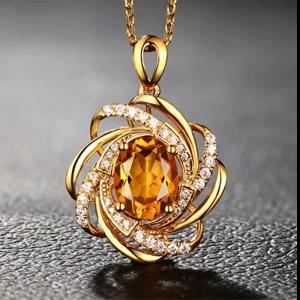 Fashion Jewelry Flower Necklace Gold/Silver plated Zircon