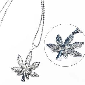 Generic Men's Leaf Pendant Silver Fashion Necklace