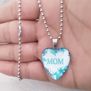 Love Mom Necklace B Heart Shape Pendant Necklace Mothers Da