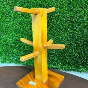 Mr Wood Mugs Stand 6 Cup Holder Teak Wood