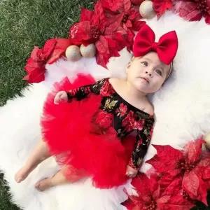 [10-18 Month] Luxury 3PCS Newborn Baby Girl Romper Floral