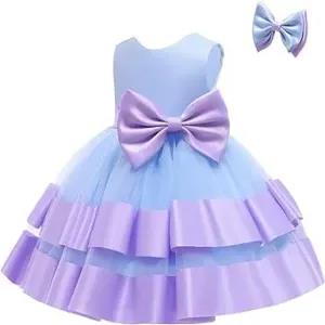 12-18M,Blue + Purple 2-6 Years Baby Girl Ruffle Lace Backle