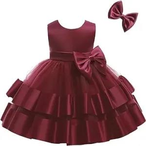 2Y,Burgundy 2-6 Years Baby Girl Ruffle Lace Backless Pagean