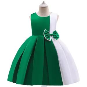 4Y,Green Party Casual Frock Dress For Girls 1-6 Years New F