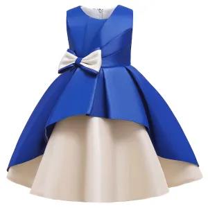 6Y,Blue Party Casual Frock Dress For Girls 1-6 Years New Fa