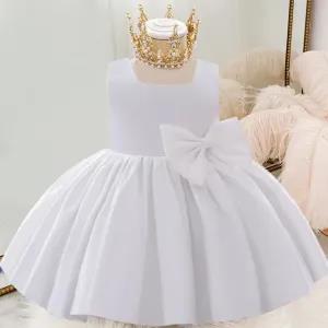 8Y,White Party Casual Frock Dress For Girls 1-6 Years New F