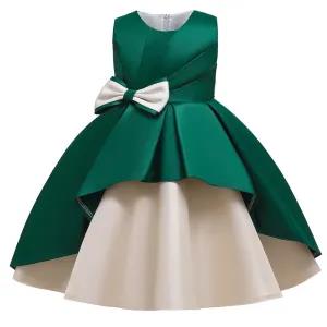 Green Party Casual Frock Dress For Girls 1-6 Years