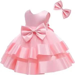 12-18M,Pink 2-6 Years Baby Girl Ruffle Lace Backless Pagean