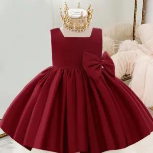 12-18M,Red Party Casual Frock Dress For Girls 1-6 Years New