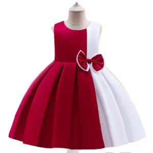 8Y,Red Party Casual Frock Dress For Girls 1-6 Years New Fas