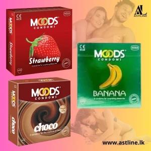 Moods Flavored /Chocolate/Banana/Strawberry Condoms 9pcs