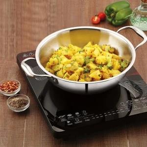 Induction Base Stainless Steel Pot with Glass Lid-18cm