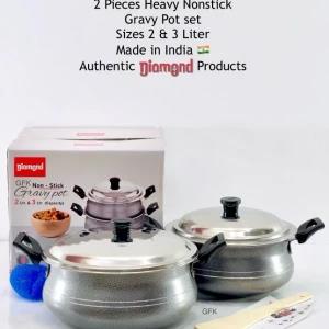 Non-Stick Gravy Pot with Lid Induction - 2pcs