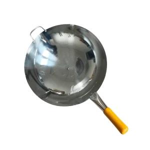 Stainless Steel Wok Pan Fry Pans with Wooden Handle
