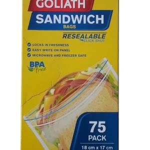 Goliath Sandwich Bags 18cm * 17cm 75 Pack