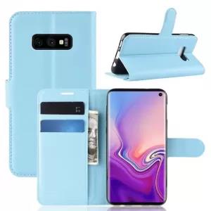 Samsung S10 Plus Light Blue Leather Wallet Flip Cover