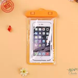 Orange Water Proof Bag Mobile Phone Cases Clear