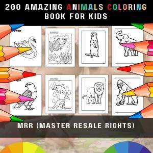 200 Amazing Animal Coloring Book for Kids MRR