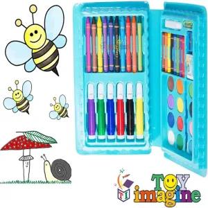Blue 42 Pcs Color Set/Kit For Drawing & Painting Portable Ar