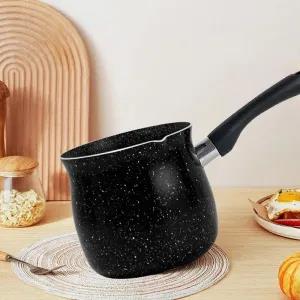 Black Milk Coffee Pot, Single Handle Milk Pan Nonstick Milk