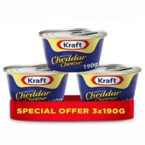 Kraft Processed cheddar cheese 190g x 3Pcs