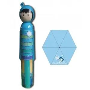 Blue Cartoon character bottle umbrella Cute Doll Bottle Fold