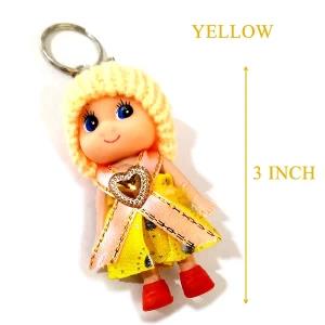Cute Baby Doll Key Tag - Yellow