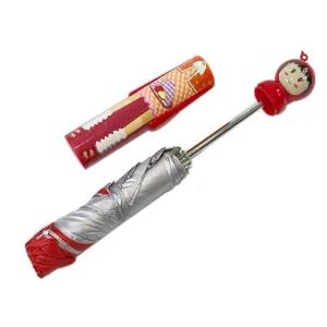 Red Cartoon character bottle umbrella Cute Doll Bottle Foldi
