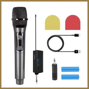Wireless Microphone with Rechargeable Receiver