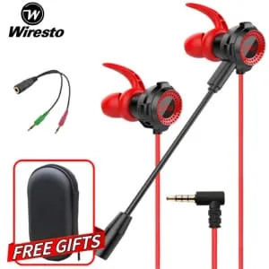 Wiresto Gaming Earphone In Ear Headphones - Red