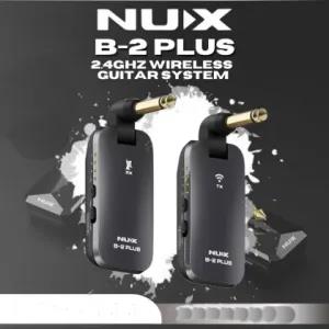 Black NUX B-2 PLUS Guitar Wireless System 2.4GHz
