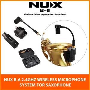 Black NUX B-6 Saxophone Wireless Microphone System with Char