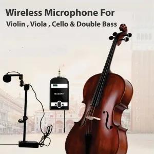Black Wireless microphone for Violin, Cello, Viola, perform