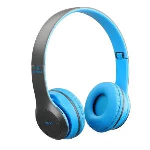 Blue Wireless Headphones Over Ear P47 Super Bass 5.1, Volume