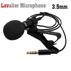 Portable Professional Grade Lavalier Microphone 3.5mm Jack Hands-free Omnidirectional Mic Easy Clip-on Perfect for Recording Live - China Black