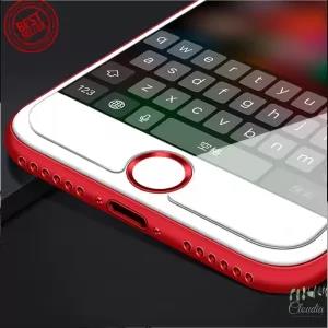 Red White Iphone Home Button Sticker Support Finger Print Un