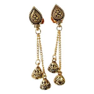 Gold colored drop earrings