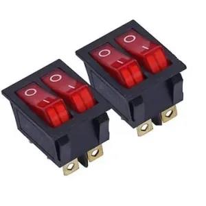 2 Pieces 15A250V 20A125V KCD8-212N Red Button Rocker Switch