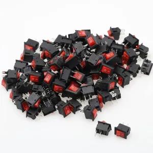 50 Pieces Rocker switch on off button switch Red