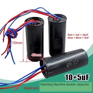 10UF+5UF Washing Machine Twin Tub 4 Wire Double Capacitor CB