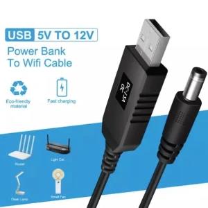 12V Router Adapter Cable DC 5V To 12V Cable Step-Up