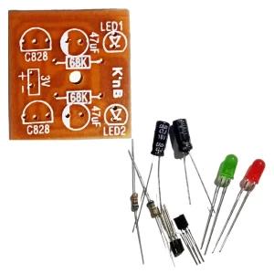 Multivibrator Circuit 2 LED DIY Kit with Parts and PCB