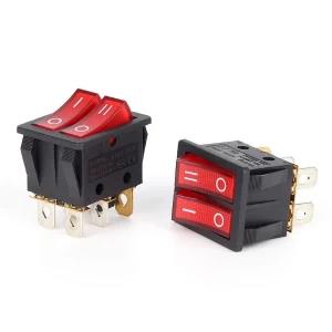 Rocker Switch Dual 6-Pin Shipboard 16A /250V / 12V